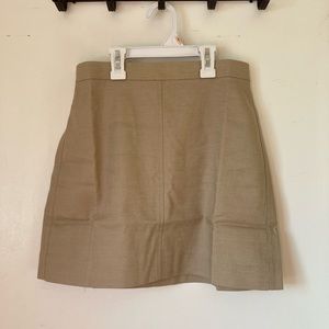 JCrew Natasha Skirt in Stretch Linen Blend, Harvest Flax, Size 0